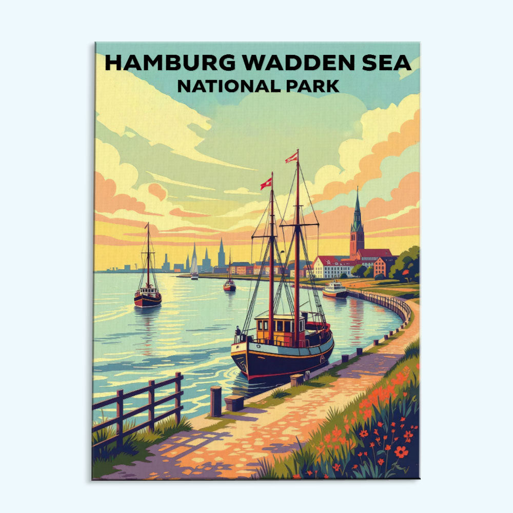 Hamburg Wadden Sea - German National Park | Paint by Numbers Kit