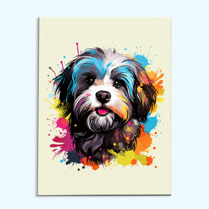 Havanese - Colorful Dog | Paint by Numbers Kit