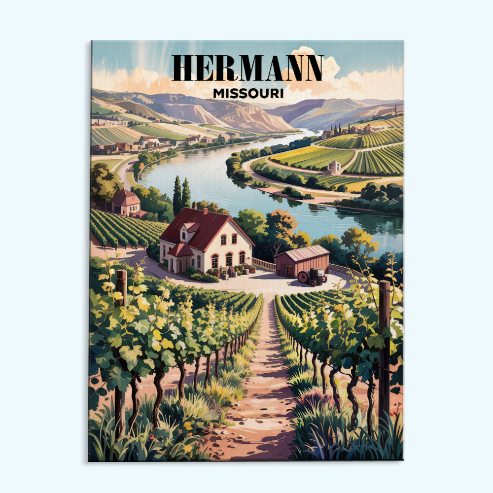 Hermann Wineries, Missouri | Paint by Numbers Kit