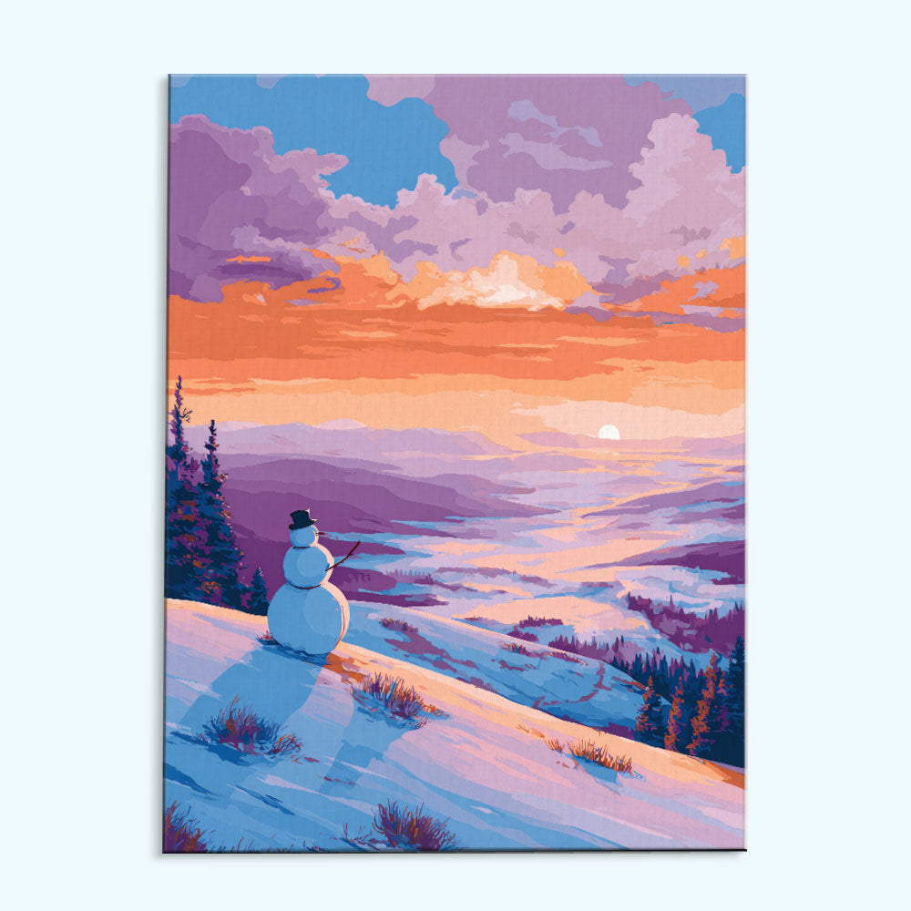 Hillside Snowman | Paint by Numbers Kit