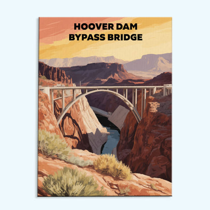 Hoover Dam Bypass Bridge, USA | Paint by Numbers Kit
