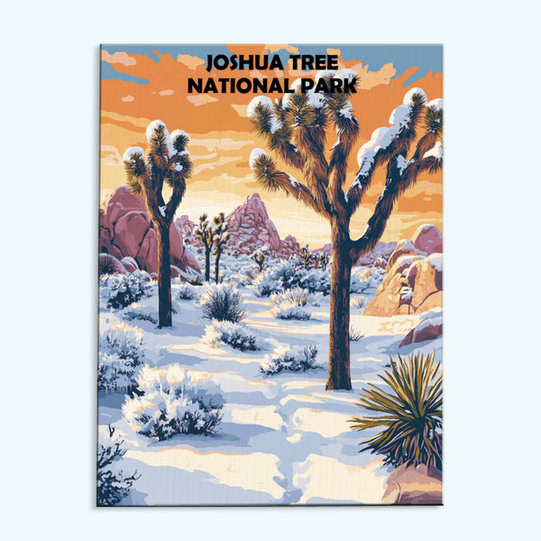 Joshua Tree Nationalpark Winter | Malen nach Zahlen Set