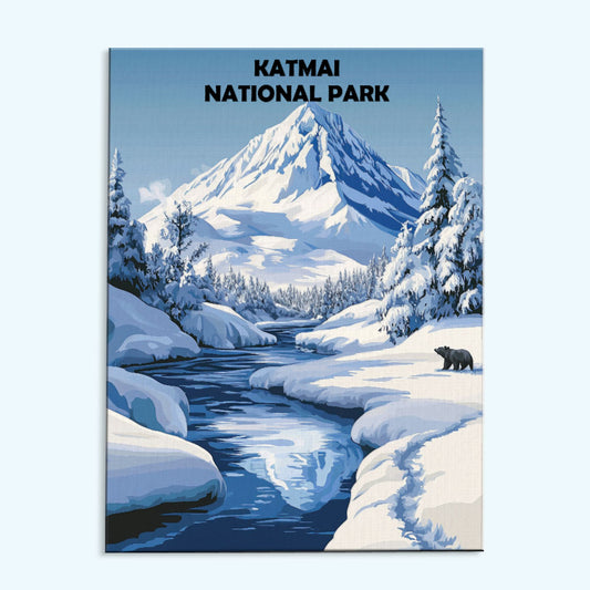 Katmai National Park Winter | Paint by Numbers Kit