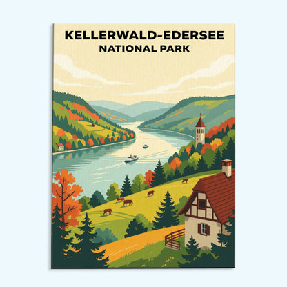 Kellerwald-Edersee - German National Park | Paint by Numbers Kit