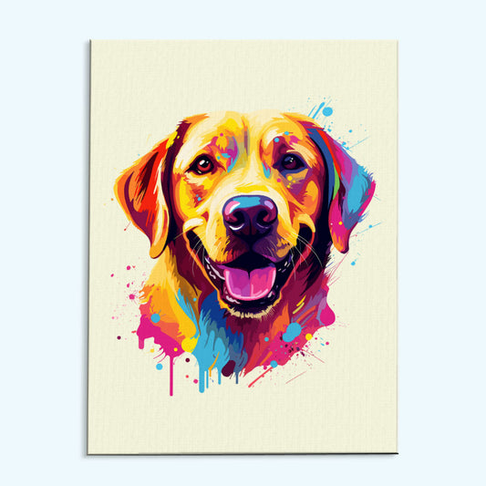 Labrador Retriever - Colorful Dog | Paint by Numbers Kit