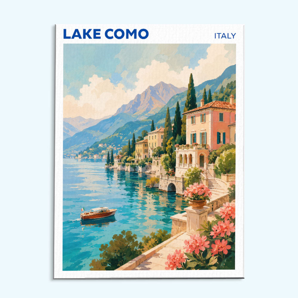 Lake Como, Italy Travel Poster | Paint by Numbers Kit