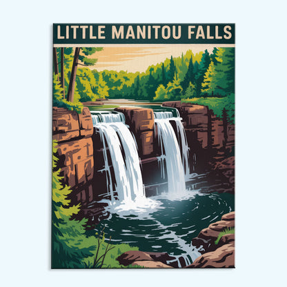 Little Manitou Falls - U.S. Waterfalls | Paint by Numbers Kit