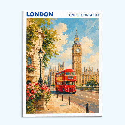 London, United Kingdom Travel Poster | Paint by Numbers Kit