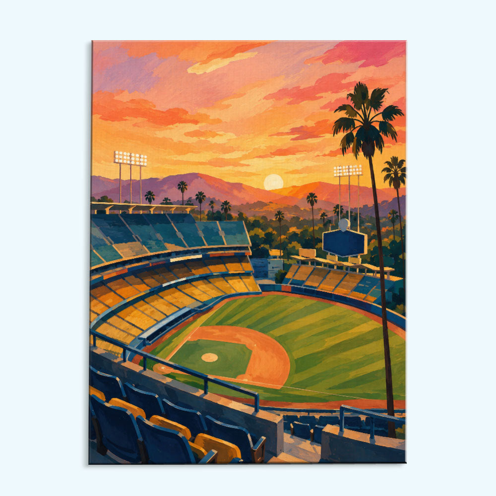 Los Angeles Golden Hour Ballpark | Paint by Numbers Kit