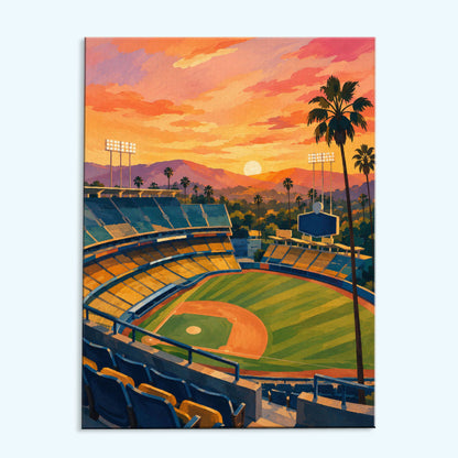 Los Angeles Golden Hour Ballpark | Paint by Numbers Kit