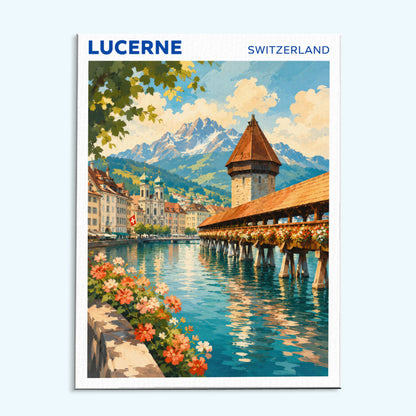 Lucerne, Switzerland Travel Poster | Paint by Numbers Kit