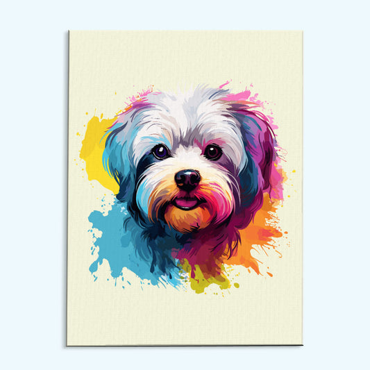 Maltese - Colorful Dog | Paint by Numbers Kit