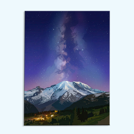 Milky Way over Mount Rainier | Paint by Numbers Kit