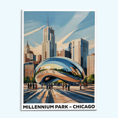Millennium Park, Chicago | US-Wahrzeichen | Malen nach Zahlen Set