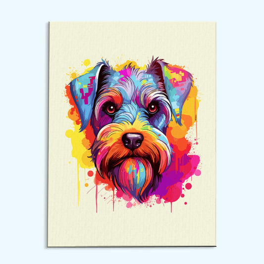 Miniature Schnauzer - Colorful Dog | Paint by Numbers Kit