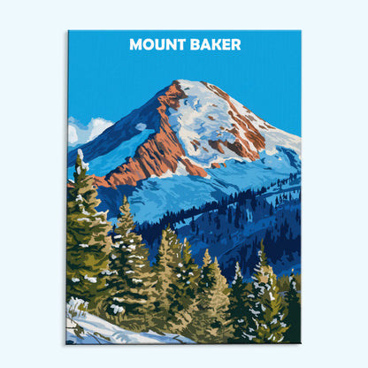 Mount Baker, USA | Malen nach Zahlen Set