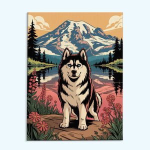 Mount Rainier National Park - Husky | Paint by Numbers Kit