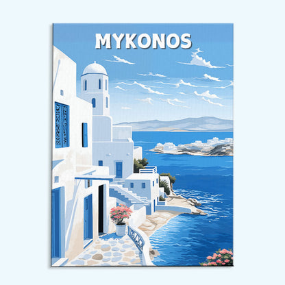 Mykonos Travel Poster | Paint by Numbers Kit