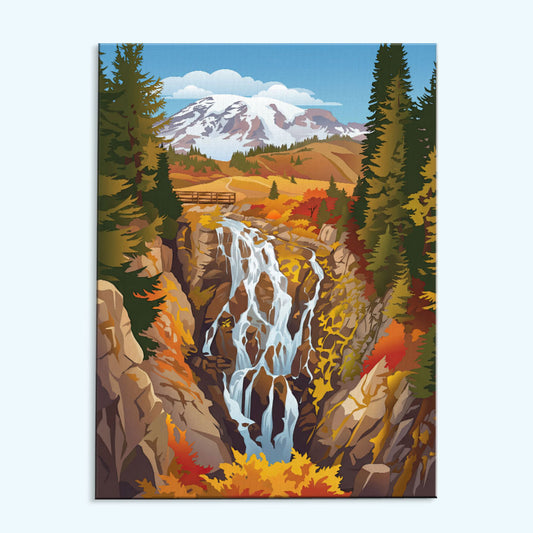 Myrtle Falls - Mount Rainier | Paint by Numbers Kit
