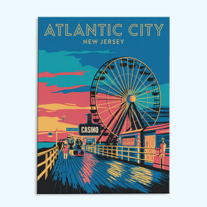 New Jersey – Atlantic City | Malen nach Zahlen Set