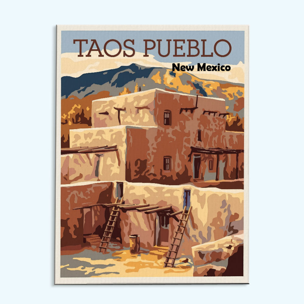 New Mexico - Taos Pueblo | Paint by Numbers Kit