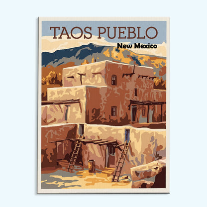 New Mexico - Taos Pueblo | Paint by Numbers Kit