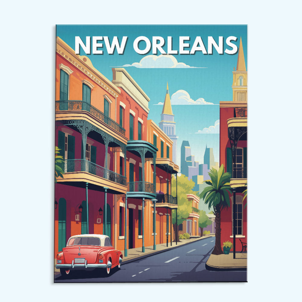 New Orleans Travel Poster | Paint by Numbers Kit