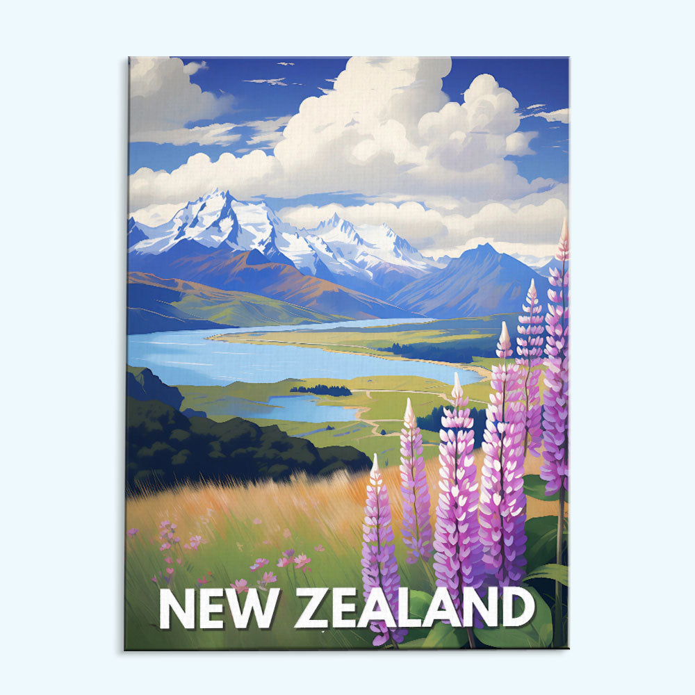 New Zealand Travel Poster | Paint by Numbers Kit
