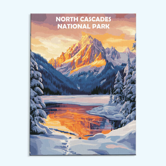 North Cascades National Park Winter | Paint by Numbers Kit