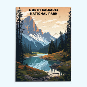 North Cascades Nationalpark | Malen nach Zahlen Set