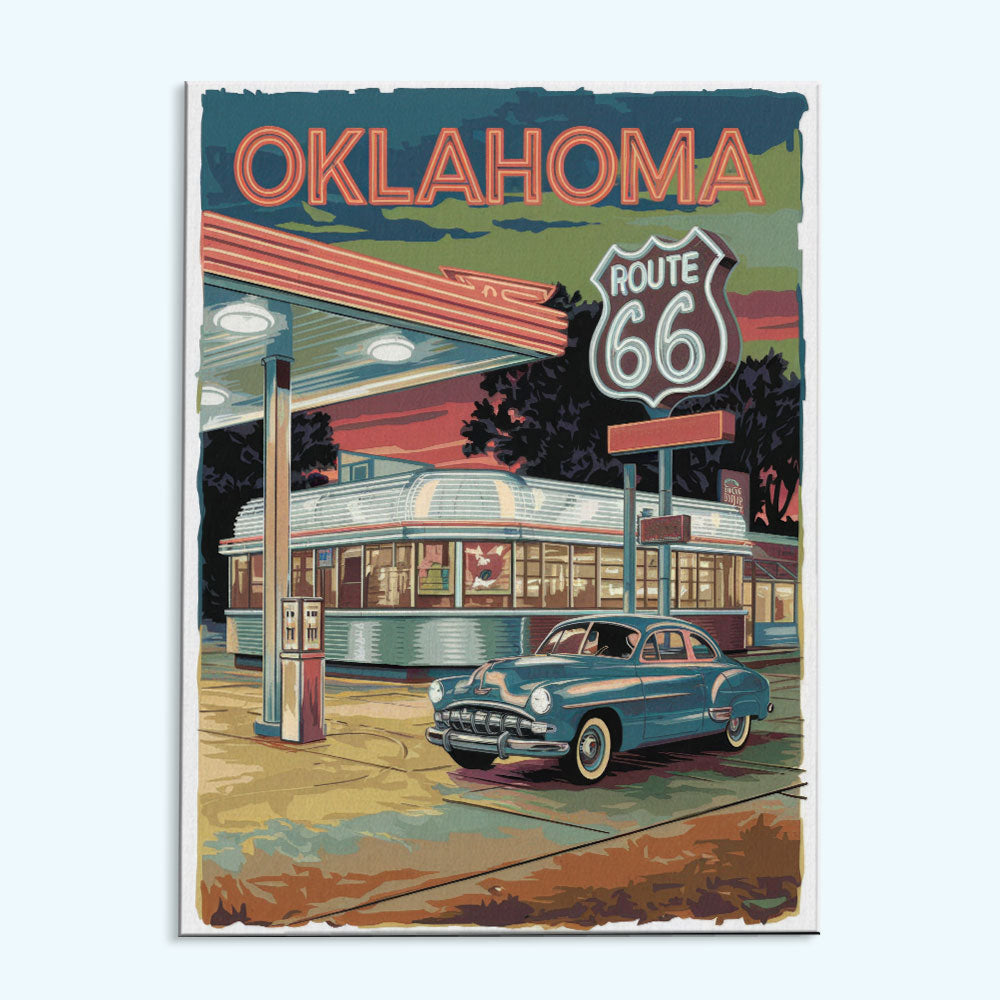 Oklahoma - Route 66 | Paint by Numbers Kit