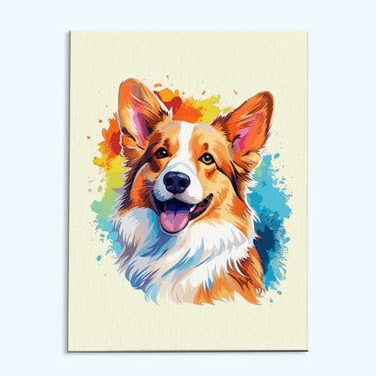 Pembroke Welsh Corgi - Colorful Dog | Paint by Numbers Kit