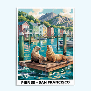 Pier 39, San Francisco | US-Wahrzeichen | Malen nach Zahlen Set