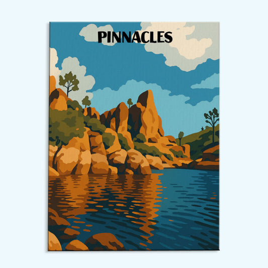 Pinnacles-Nationalpark Anfänger | Malen nach Zahlen-Set