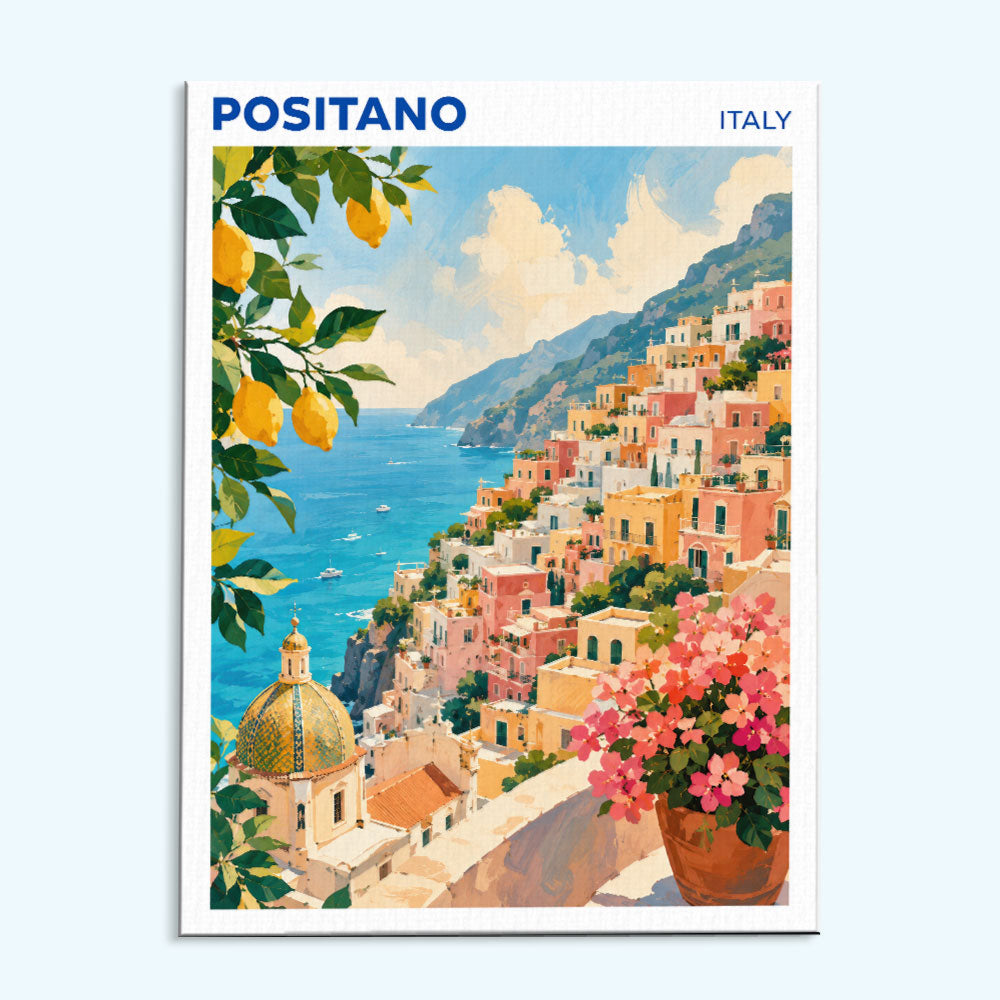 Positano, Italy Travel Poster | Paint by Numbers Kit