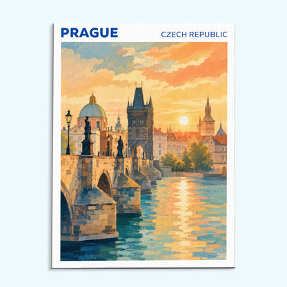 Prague, Czech Republic Travel Poster | Paint by Numbers Kit