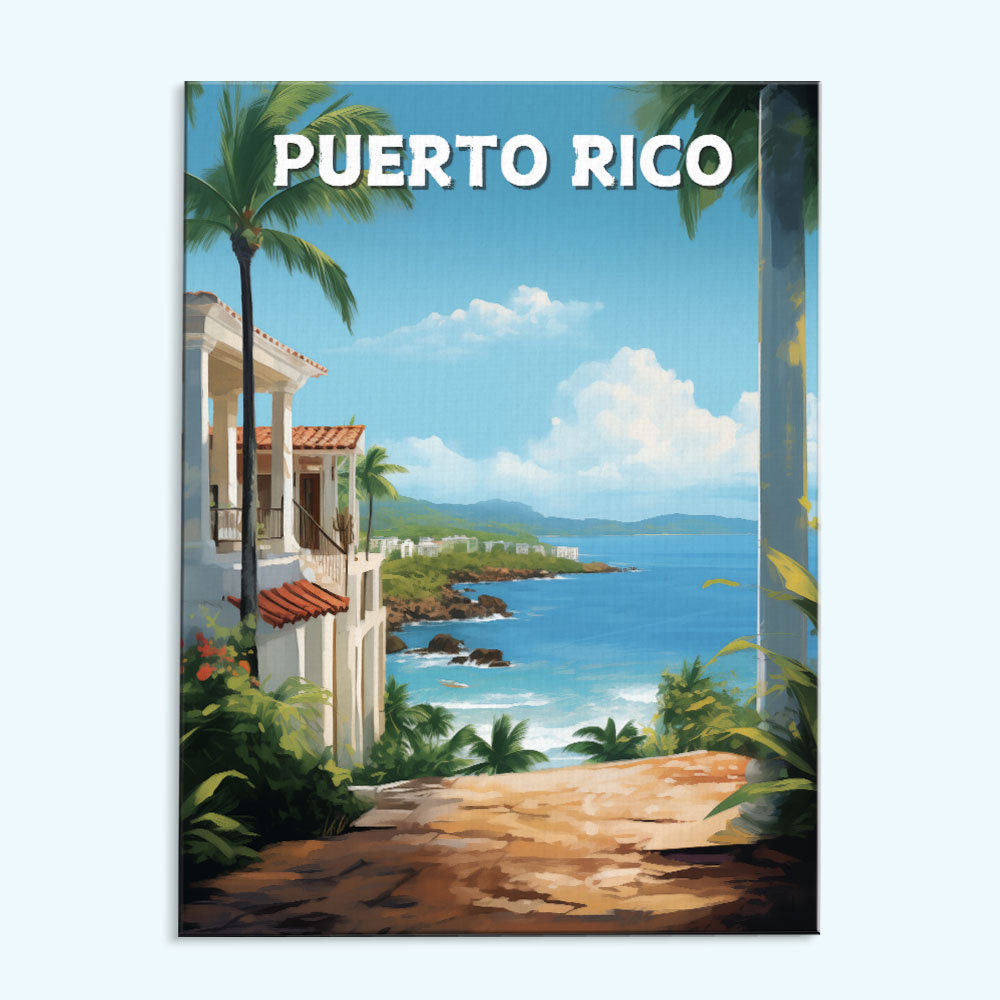 Puerto Rico Travel Poster | Paint by Numbers Kit