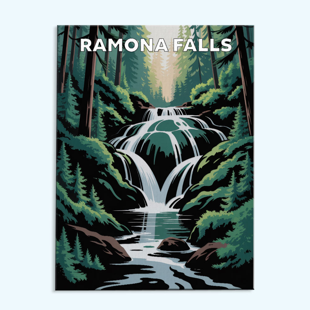 Ramona Falls - U.S. Waterfalls | Paint by Numbers Kit