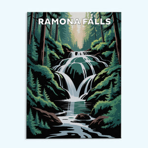 Ramona Falls - U.S. Waterfalls | Paint by Numbers Kit