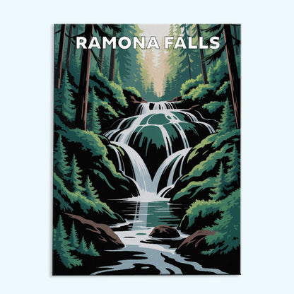 Ramona Falls - U.S. Waterfalls | Paint by Numbers Kit
