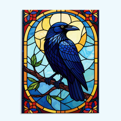 Raven Stained Glass - National Park Wildlife | Paint by Numbers Kit