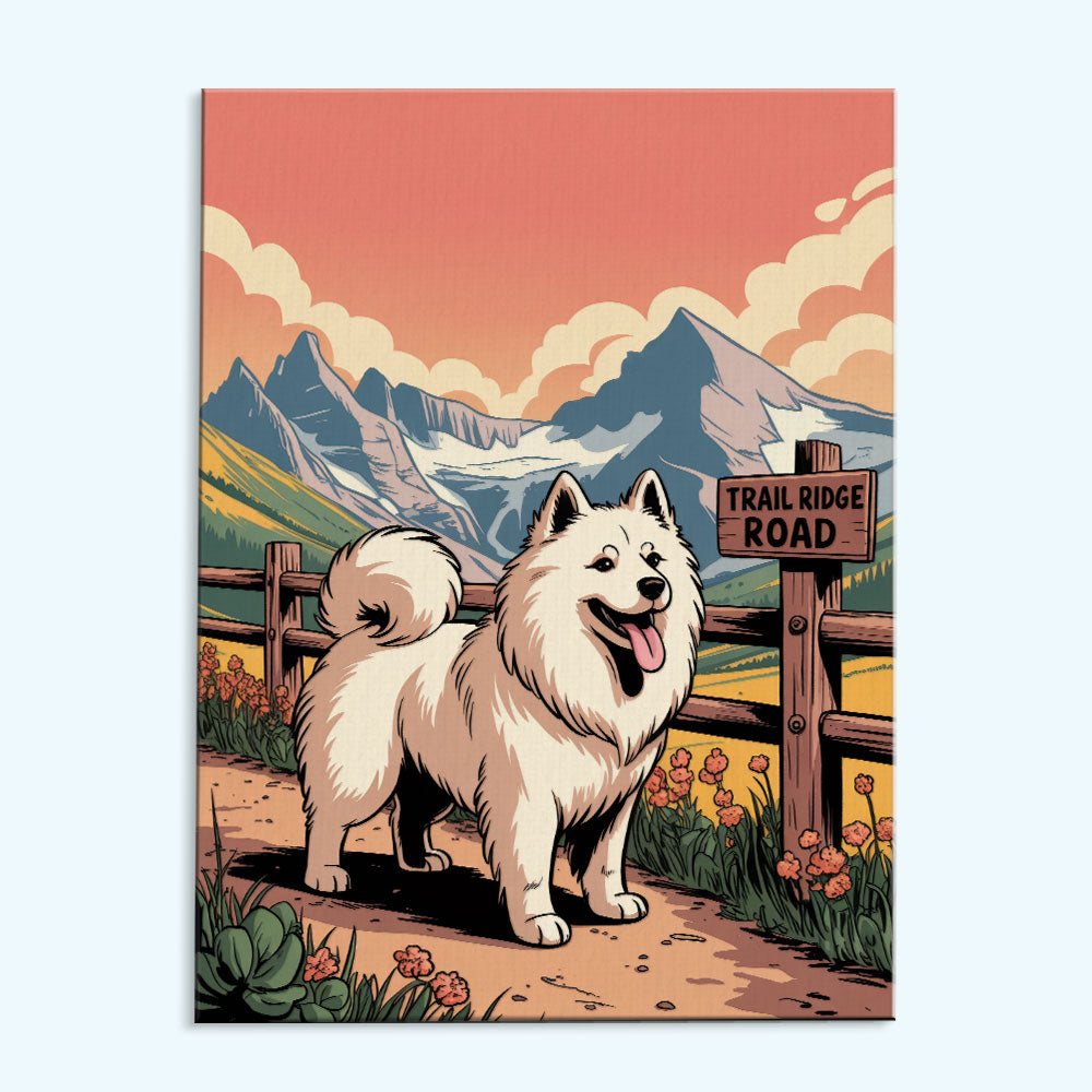Rocky Mountain National Park - Samoyed | Paint by Numbers Kit