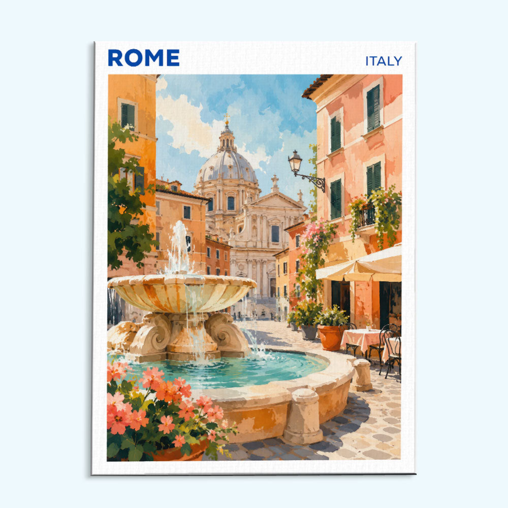 Rome, Italy 1 Travel Poster | Paint by Numbers Kit