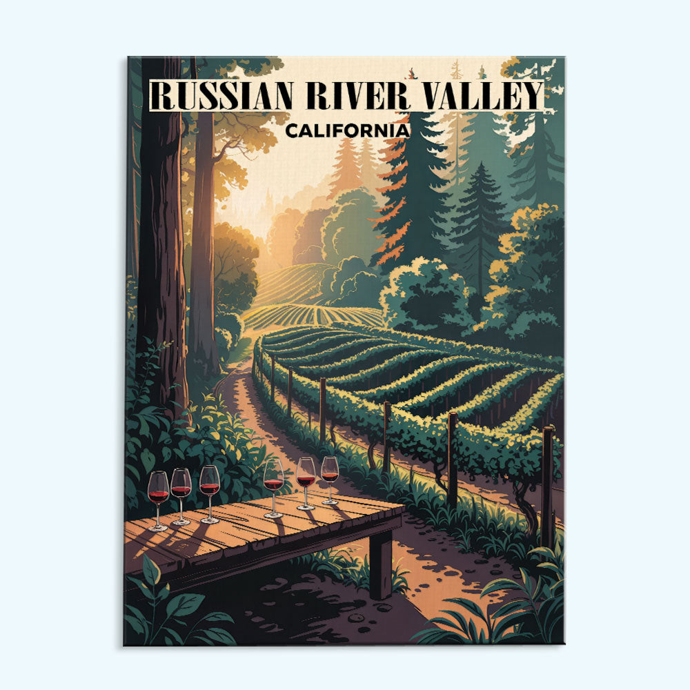 Russian River Valley Wineries, California | Paint by Numbers Kit
