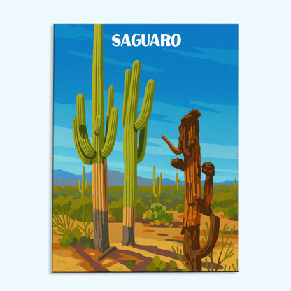 Saguaro-Nationalpark Anfänger | Malen nach Zahlen Set