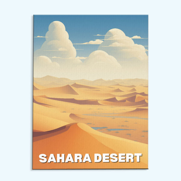 Reiseposter Sahara-Wüste | Malen nach Zahlen Set