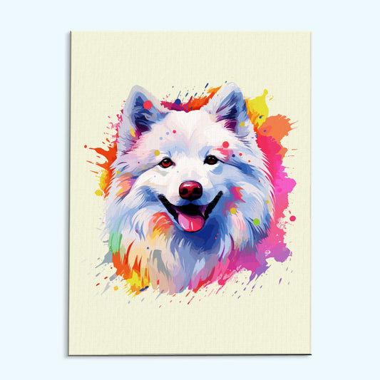 Samoyed - Colorful Dog | Paint by Numbers Kit