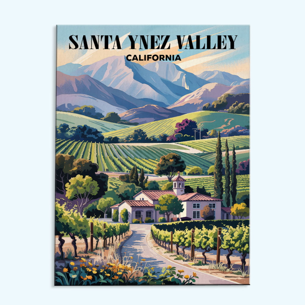 Santa Ynez Valley Wineries, California | Paint by Numbers Kit