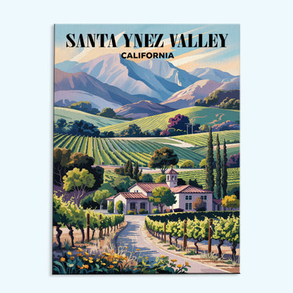 Santa Ynez Valley Wineries, California | Paint by Numbers Kit