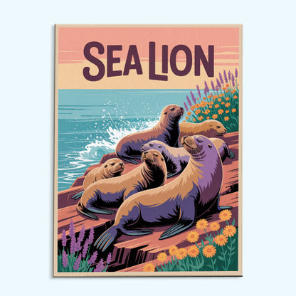 Sea Lion - National Park Wildlife | Paint by Numbers Kit